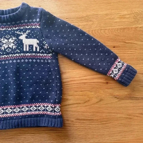 Vintage Holiday Knit Sweater Eagle Eye 100% Cotton Christmas Snowflake Reindeer - Picture 5 of 9